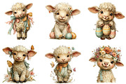 Watercolor Easter Sheep Clipart, an Illustration by CraftArtStudio (Thumbnail 3 of 6)