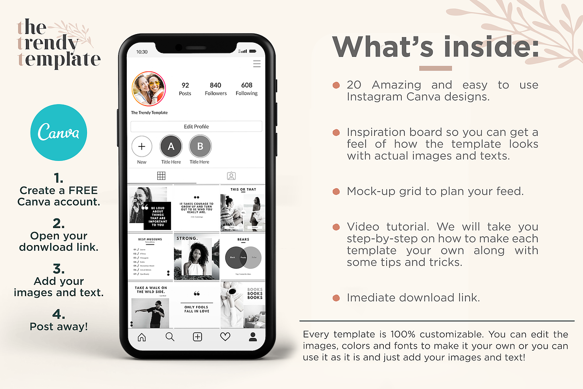 The Black & White Instagram Template, a Social Media Template by thetrendytemplate (Photo 5 of 5)