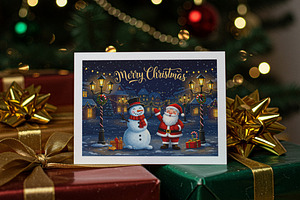 Christmas Greeting Card Mockup, a Product Mockup by Designer Dude