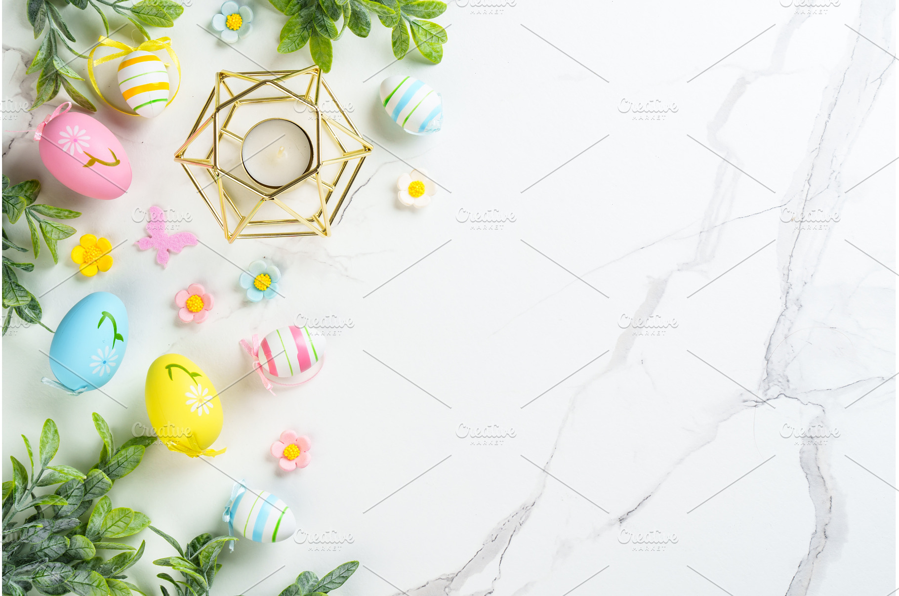 Easter composition with colored eggs, a Holiday Photo by Nadia-nb