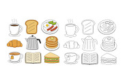 Breakfast with cafe food, a Food Illustration by kaisorn (Thumbnail 2 of 3)
