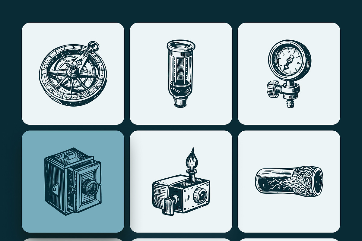 Vintage Scientific Equipment Art Set, an Education Illustration by Prosymbols (Photo 8 of 10)