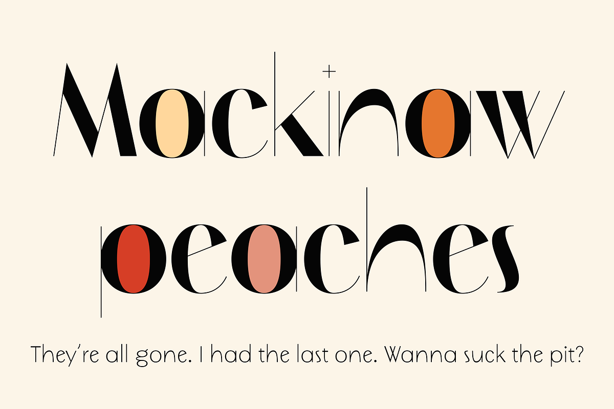 Mackinaw Peaches - Display Font, a Sans Serif Font by Suolahti Type (Photo 1 of 11)