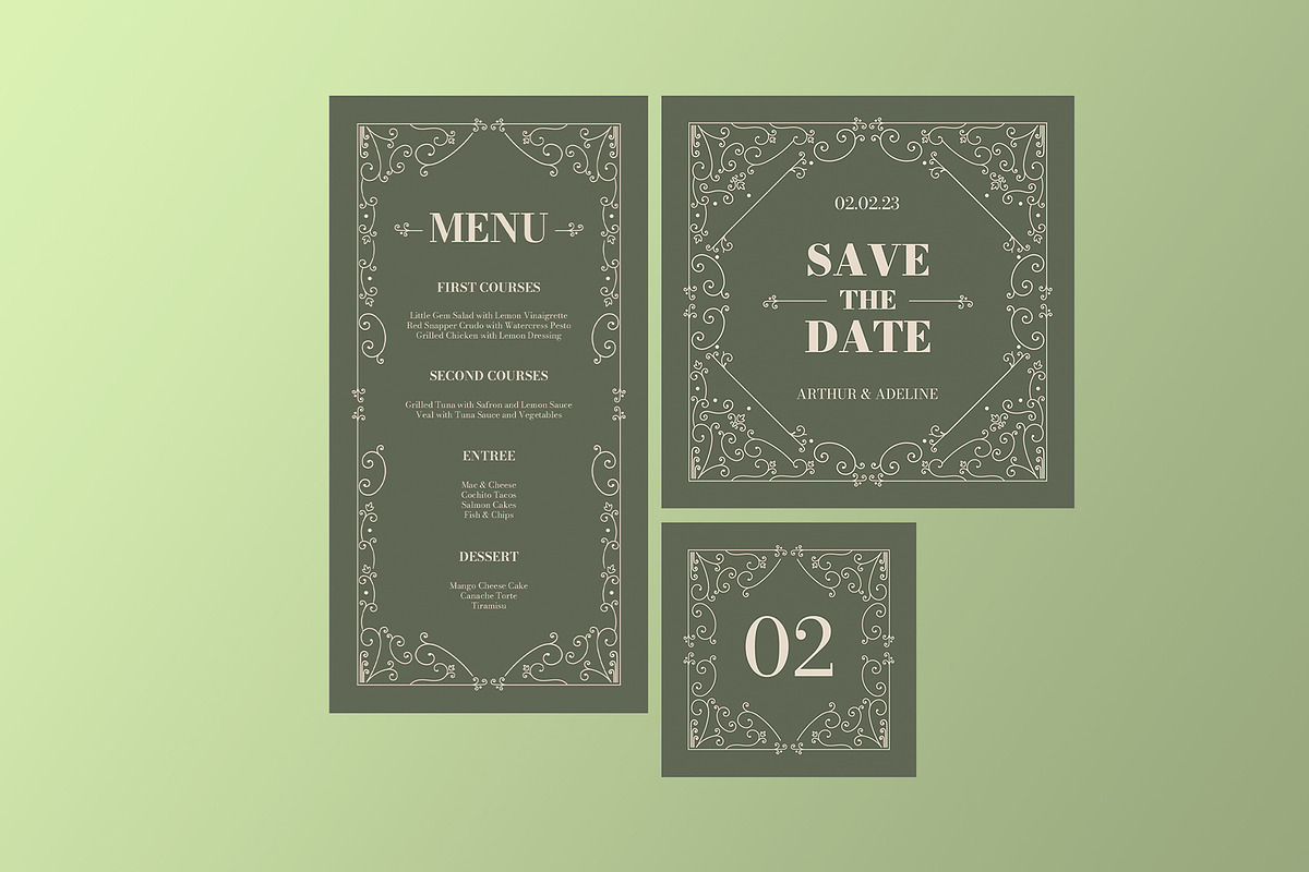 Green Wedding Suite Elegant Frame, an Invitation Template by Neermana (Photo 4 of 4)