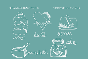 Self Care Vector Illustrations/Icons, a Healthcare Illustration by Mindful & Curious Design