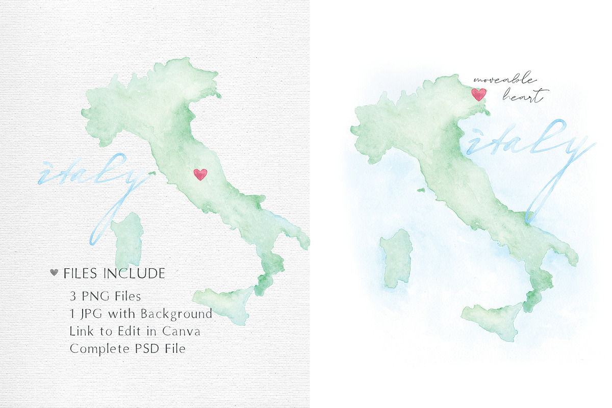Watercolor Map of Italy, a Graphic by Beloved Paper (Photo 3 of 6)