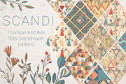 10 SCANDI floral patterns, a Pattern Graphic by HmarkaShop (Thumbnail 1 of 3)