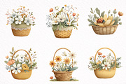 Watercolor Spring Flower Basket, an Illustration by DreamArtGraphic (Thumbnail 6 of 8)