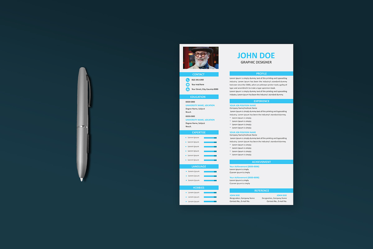 Modern & Minimal Resume Template, a Print Template by Annudesign (Photo 8 of 8)