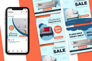 Furniture Instagram Post Template, a Social Media Template by Artnivora.Std
