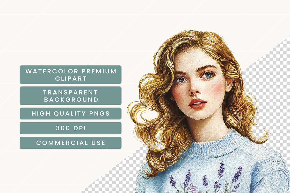 Watercolor Victorian Flowers Clipart, a Person Illustration by BusyDaydesign (Photo 7 of 9)