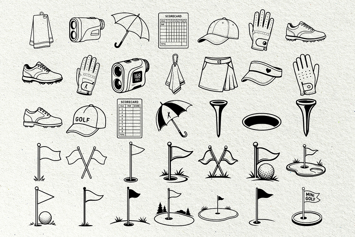 Golf SVG Bundle Sport Icons, an Outline Icon by DENIDigitalArtSudio (Photo 2 of 7)