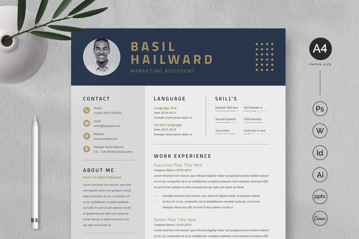 Resume Template / CV, a Resume Template by UpSolution (Photo 1 of 5)