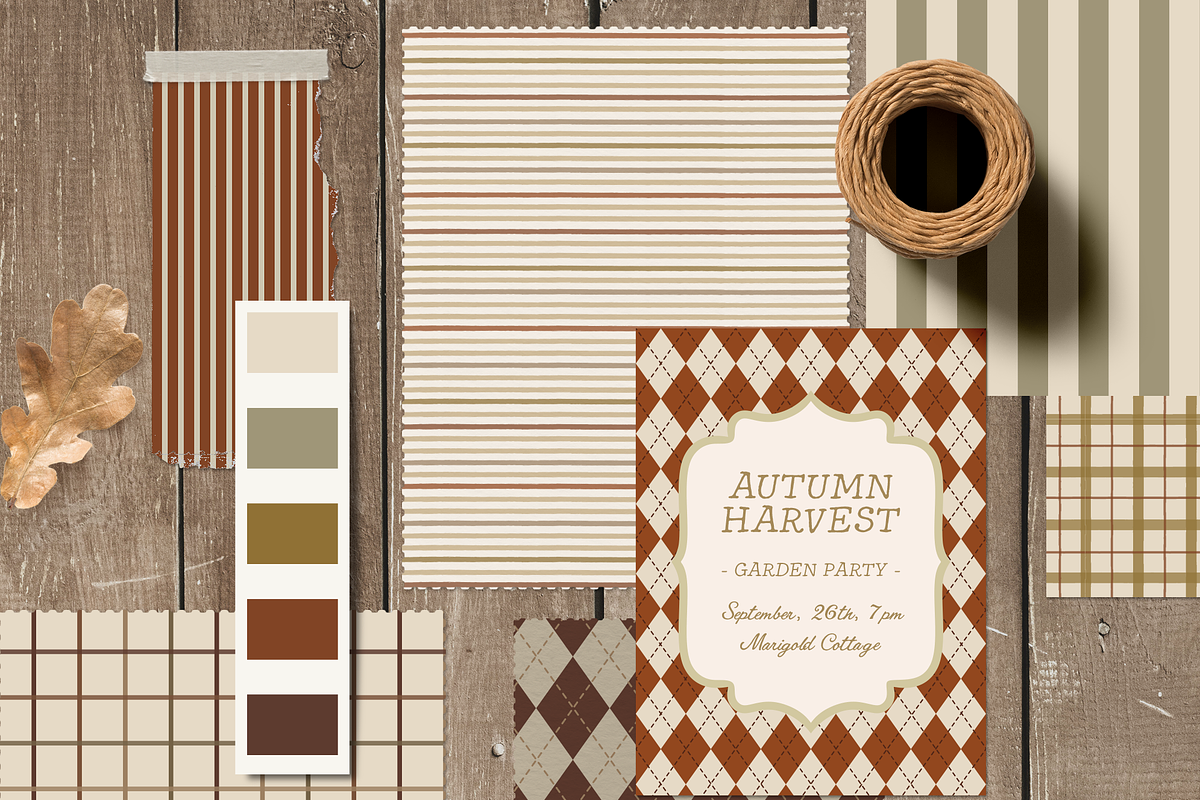 Autumn Basics Fall Pattern, a Pattern Graphic by Cozy pattern shop (Photo 2 of 11)