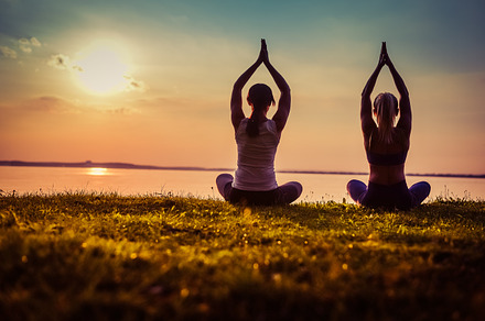 Yoga workout a couple sunset featuring yoga, sunset, and silhouette
