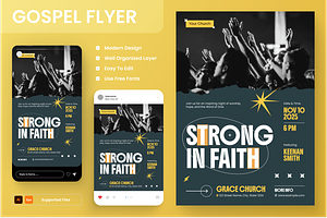 Inspirational Gospel Flyer Set, a Flyer Template by Annora Studio