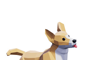 Low Poly Corgi Dog