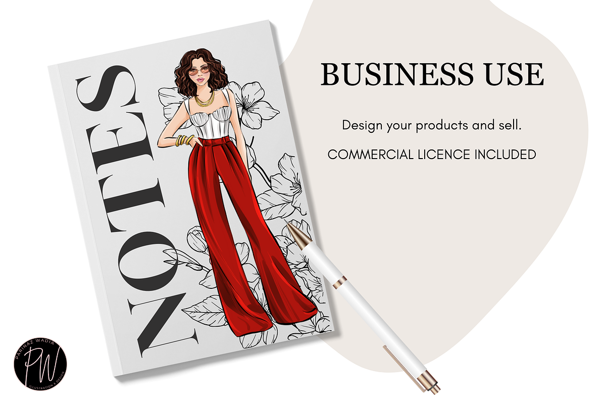 Fashion Girl 57 clipart png, an Illustration by Parinaz Wadia Design (Photo 6 of 9)
