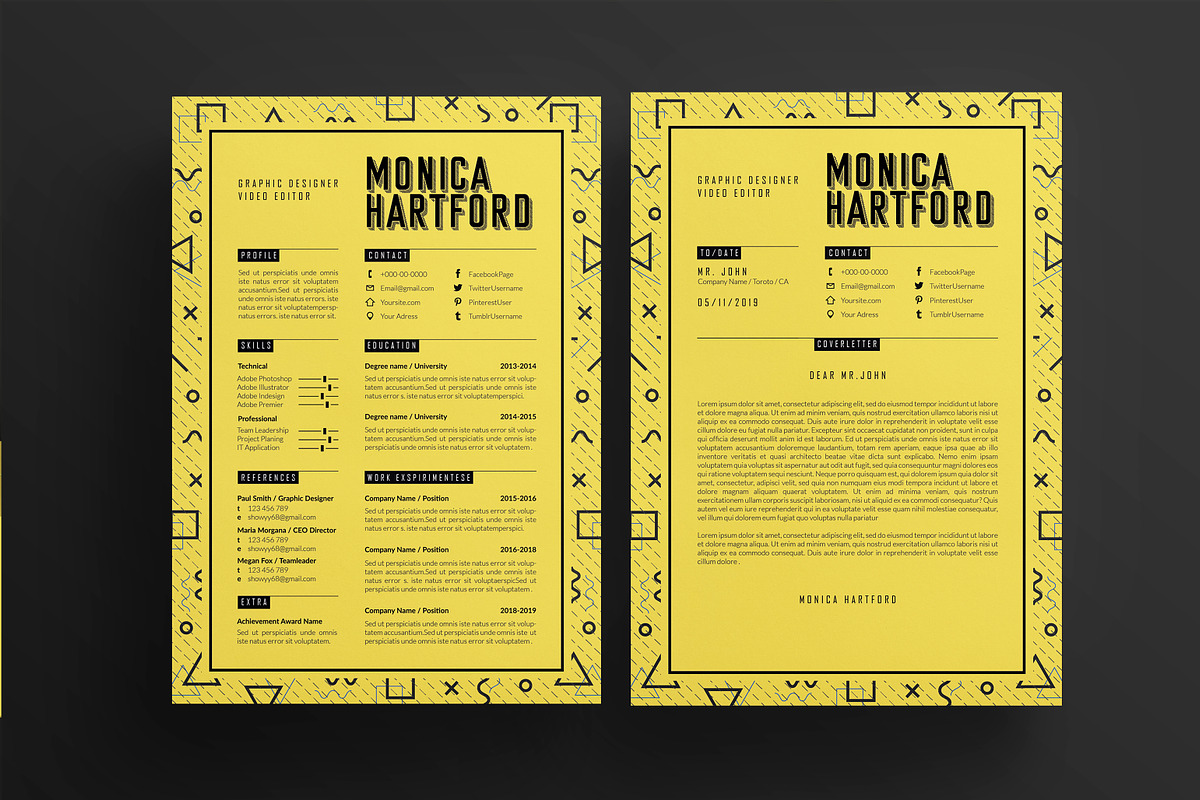Retro Resume Template /Coverletter M, a Resume Template by Showy68 Template (Photo 3 of 5)