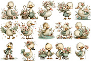 Whimsical Spring Goose Clipart, an Illustration by OK Design (Thumbnail 3 of 6)