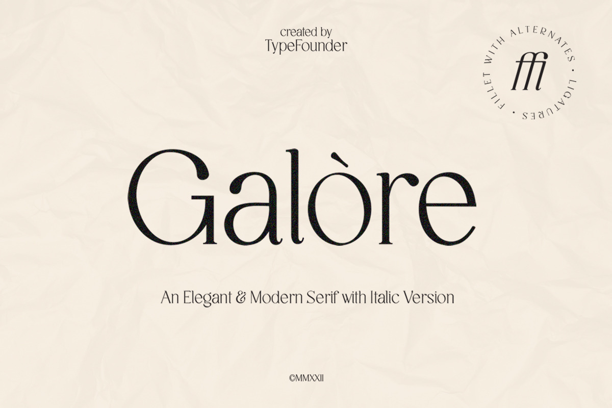 Galore - Elegant Modern Serif, a Serif Font by TypeFounder (Photo 12 of 12)