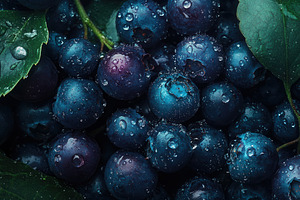 Bunches of plump blueberries, a Photo by Pavel_design