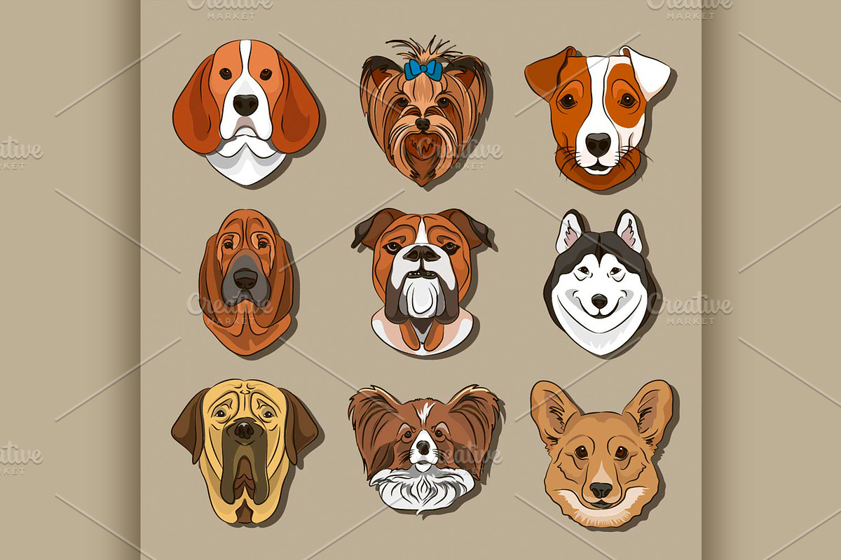 different dogs breed, an Animal Illustration by Netkoff