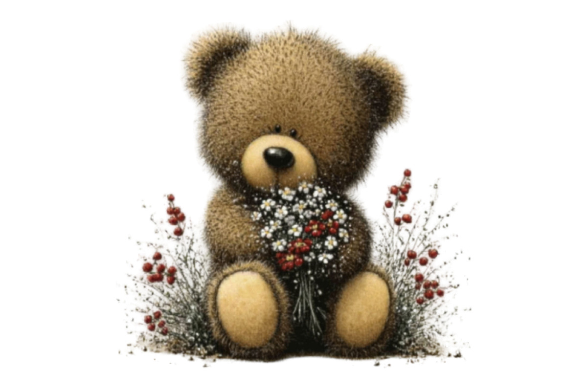 Whimsical Spring Teddy Bear Clipart, an Illustration by Designking (Photo 5 of 7)