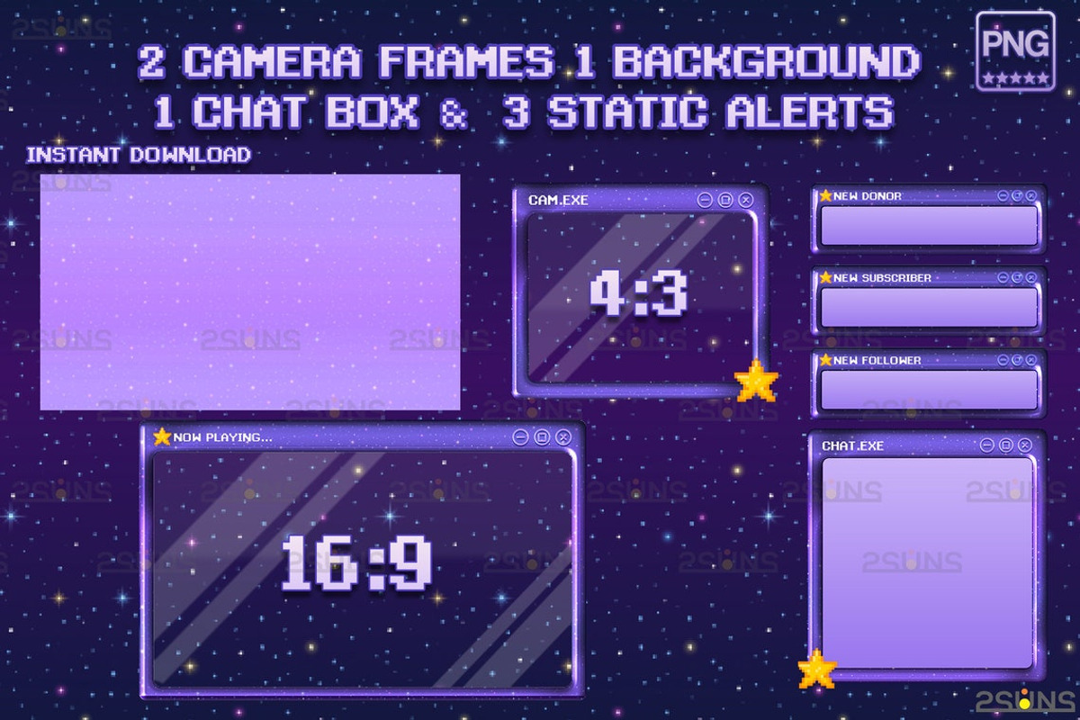 Kawaii twitch overlay package, a Social Media Template by 2SUNS (Photo 3 of 3)