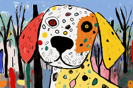 Dog Portrait - children's drawing, an Animal Illustration by Sybillla