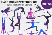Watercolor Yoga Silhouette Clipart, a Person Illustration by PatternPalette (Thumbnail 2 of 2)
