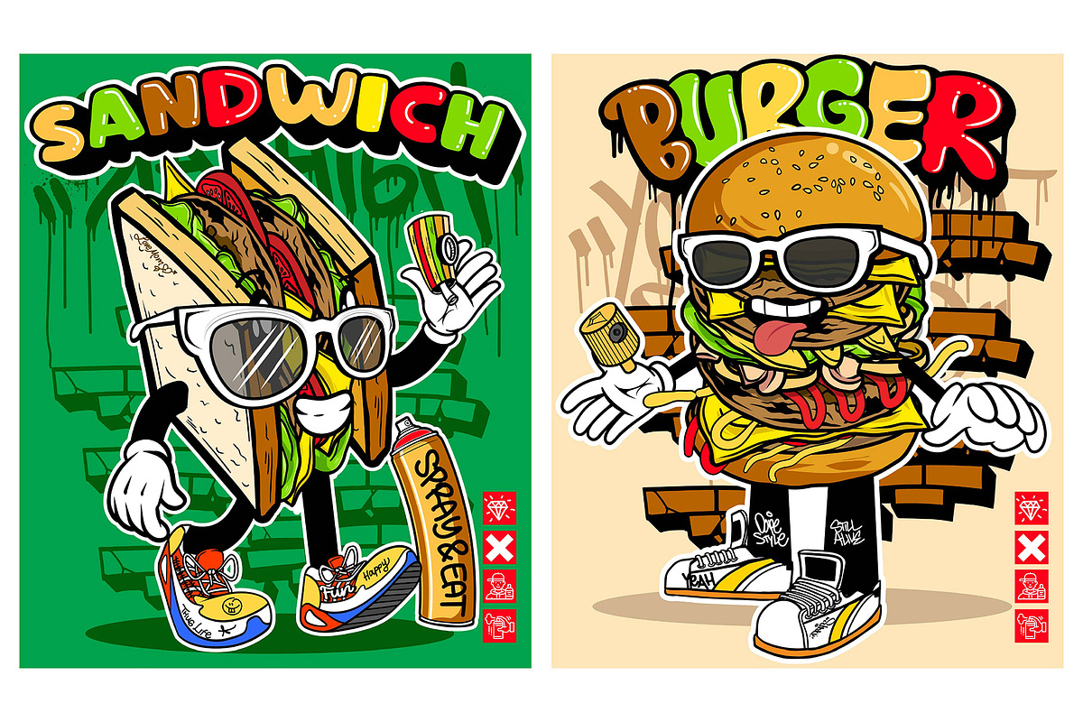 10 Junk Food Graffiti Characters, a Food Illustration by MEAS7 Artwork (Photo 6 of 6)