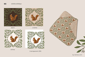 Woodland Animals Patterns & Clipart