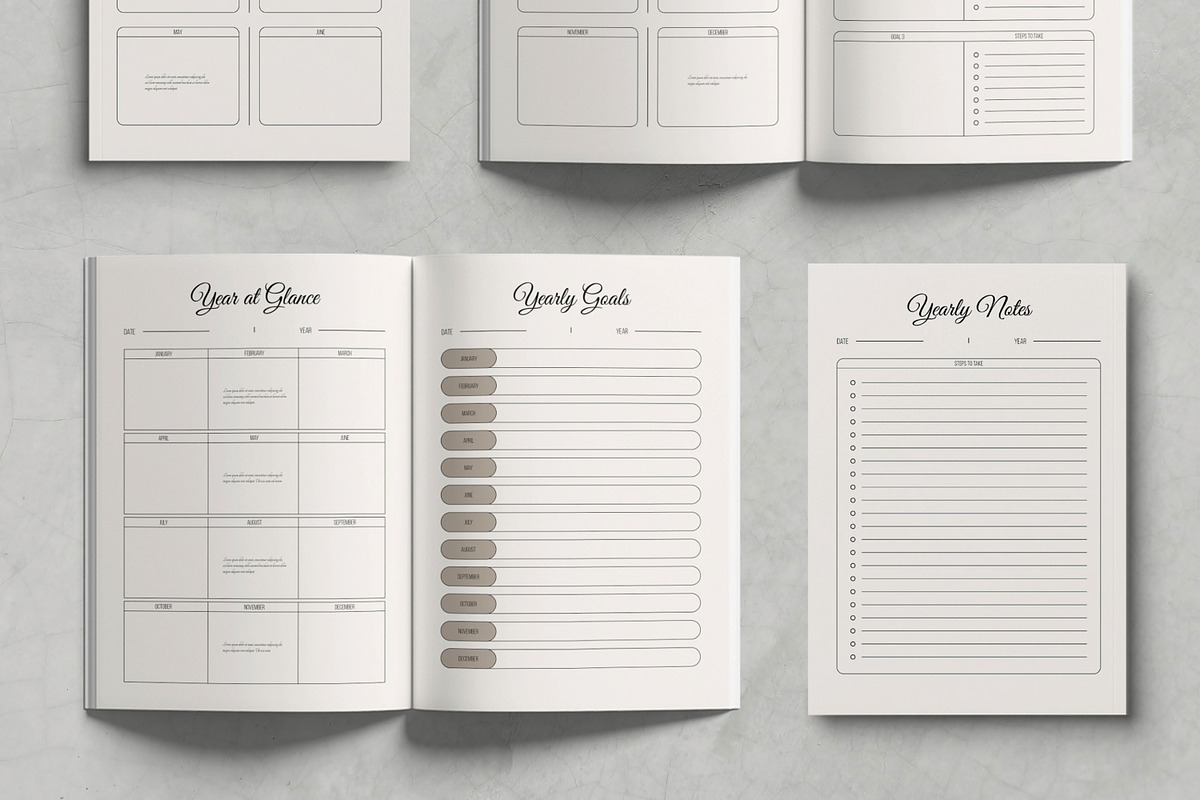 Yearly Planner Template Layout, a Stationery Template by MightyDesign (Photo 3 of 6)