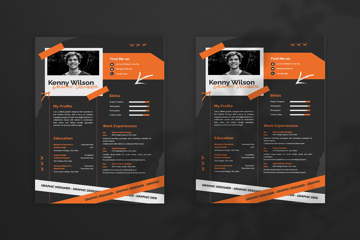 Black Graffity - Resume Template, a Resume Template by StreaksideStd (Photo 2 of 2)