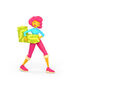 3D illustration of young woman, a Characters & Person 3D Model by art PVP - market