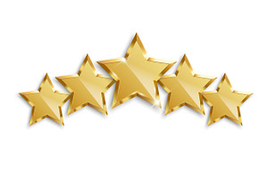 Five Gold Stars, a Decorative Illustration by PsychocheArt