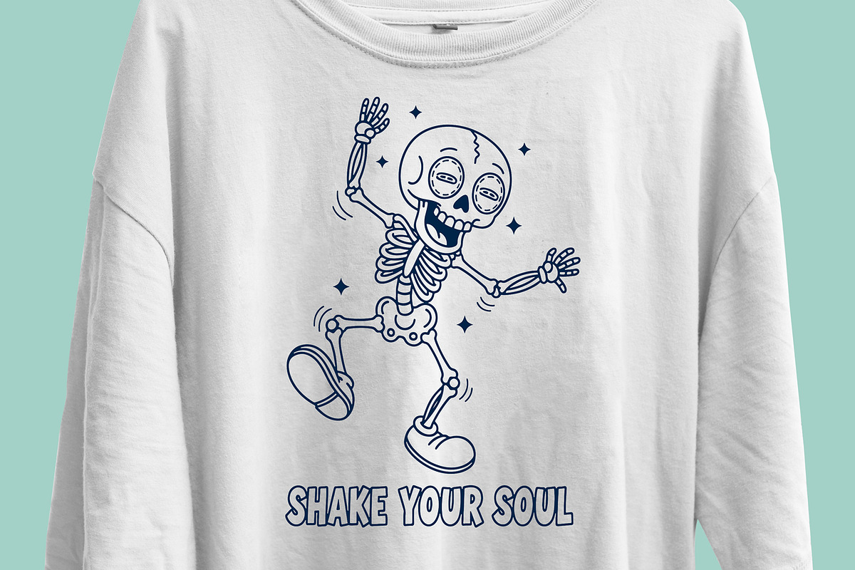 Skeleton T-Shirt Design, an Object Graphic by Ahluva Studio (Photo 7 of 7)