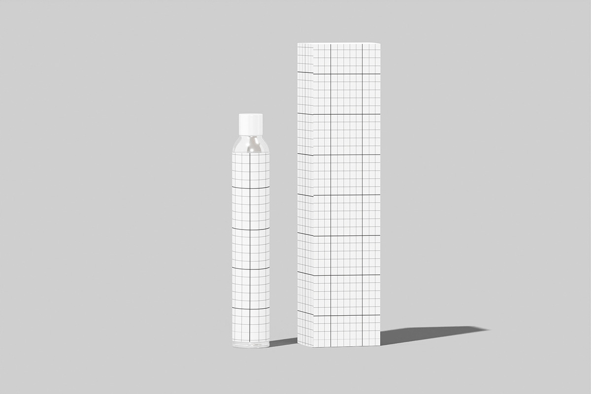 CosmeticBottle with Box Mockup, a Packaging Mockup by Unerispace (Photo 2 of 2)