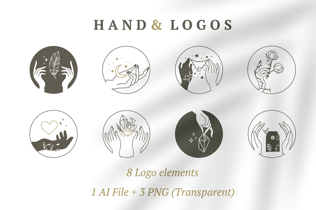 Hand logo element 1#, a Branding & Logo Template by Piixypeach (Photo 1 of 5)