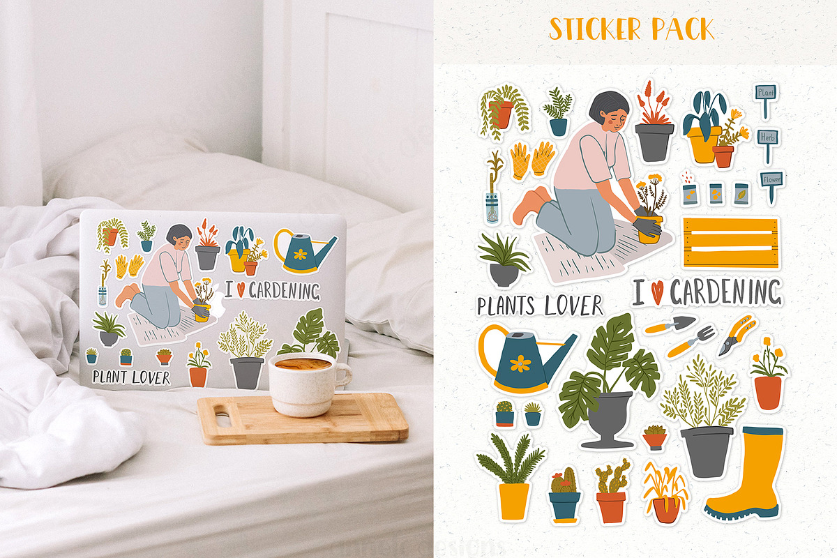 Gardening clipart, stickers. Plants, an Illustration by ann_etc (Photo 6 of 11)