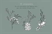 Winter line drawing collection, an Illustration by Anna.Klets (Thumbnail 6 of 12)