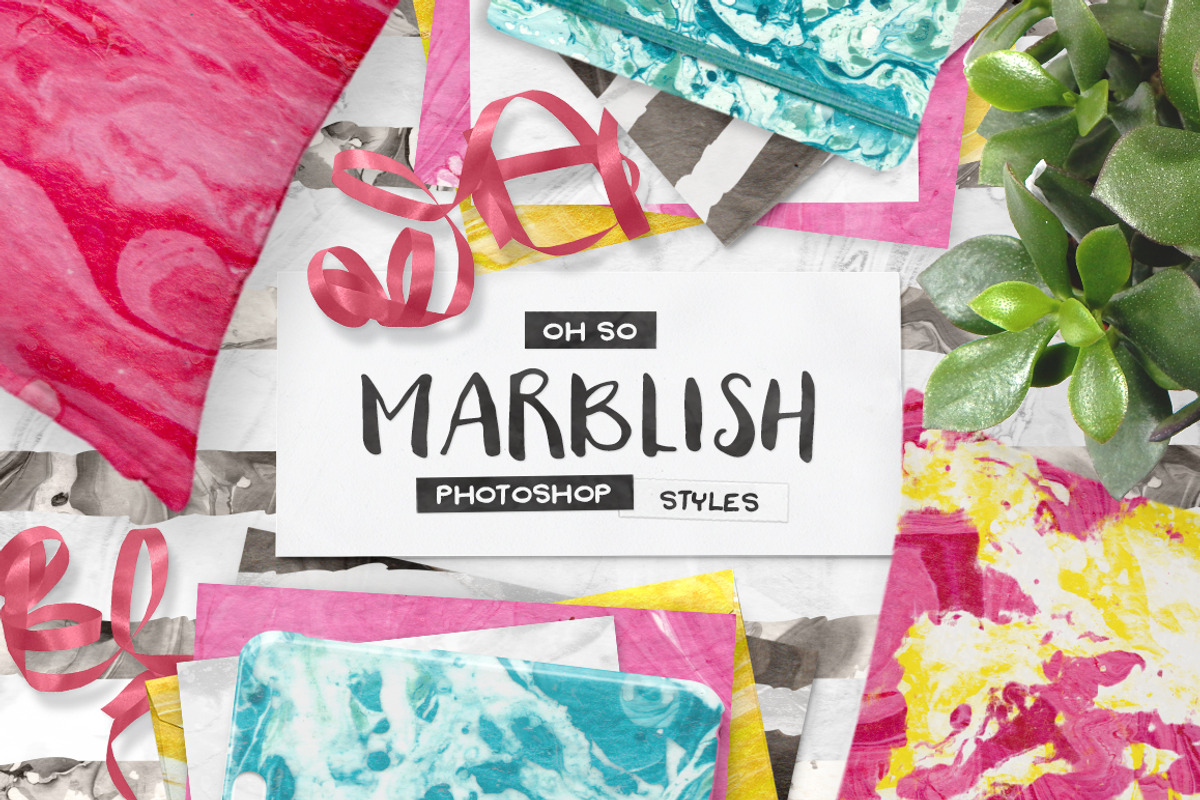 100 PS Marble Paper Layer Styles!