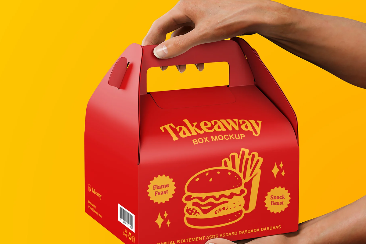 Chinese Takeaway Box Mockup, a Packaging Mockup by graphicsauce (Photo 2 of 4)