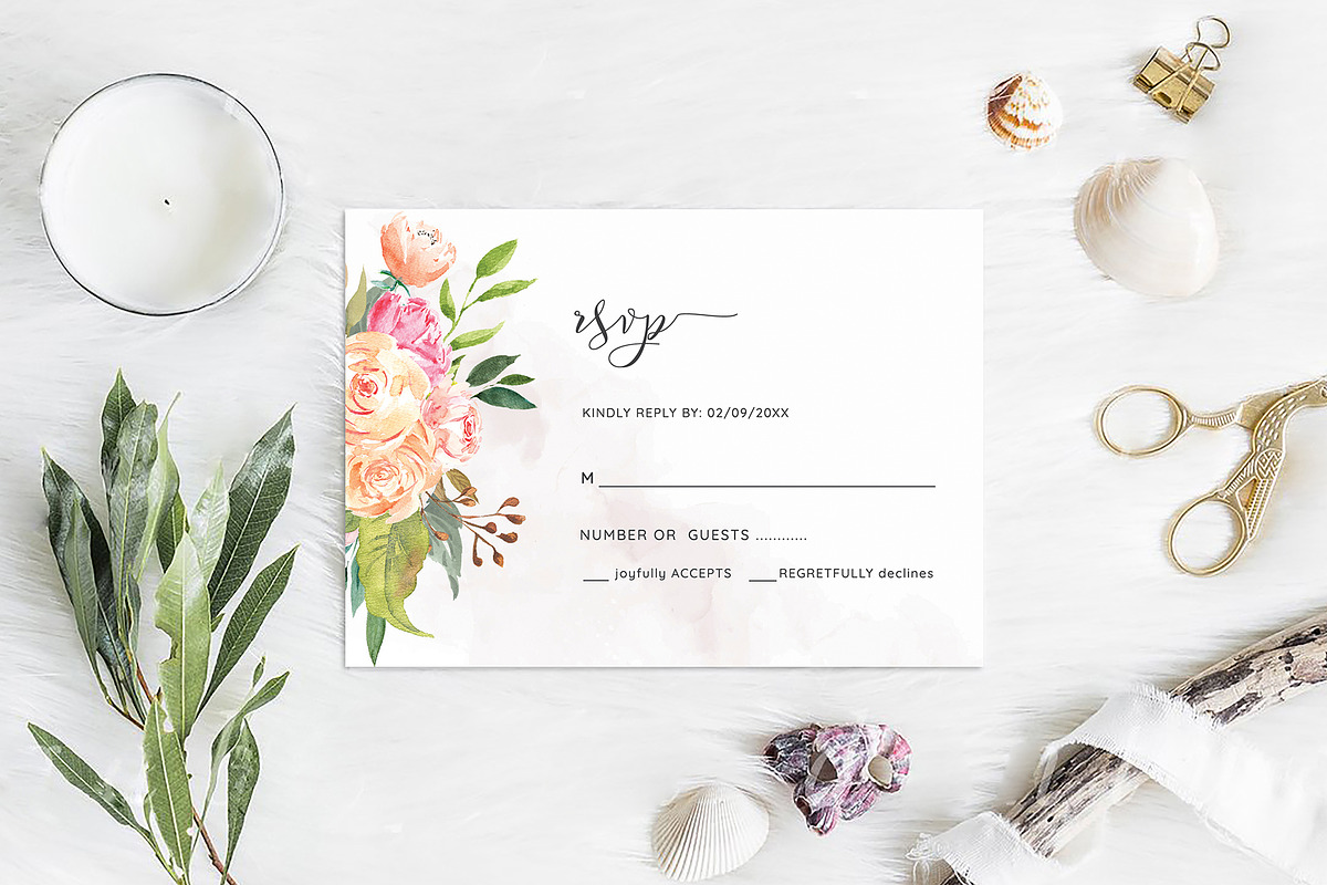 Wedding RSVP Card Canva Template, a Stationery Template by ShineOnWedding (Photo 2 of 8)