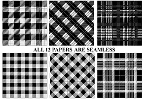 Black & White Plaid Digital Paper