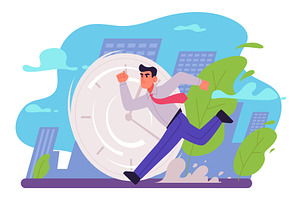 Time managements. Frustrated, a Finance Illustration by Onyx
