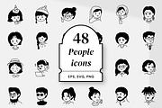 People icons set, an Outline Icon by Pinkbrush (Thumbnail 1 of 6)