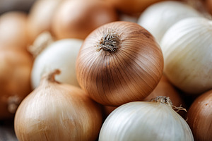 Fresh onions in close up view, a Food & Drink Photo by MistyDay