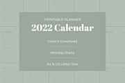 Printable Planner 2022 Calendar, a Stationery Template by Wipavee (Thumbnail 1 of 7)